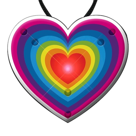 Endless Games Flashing Retro Love Rainbow Heart Pendant Necklace EN3333811